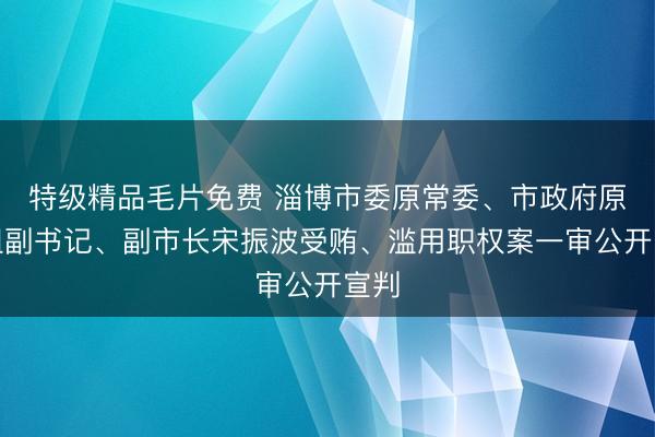 特级精品毛片免费 淄博市委原常委、市政府原党组副书记、副市长宋振波受贿、滥用职权案一审公开宣判