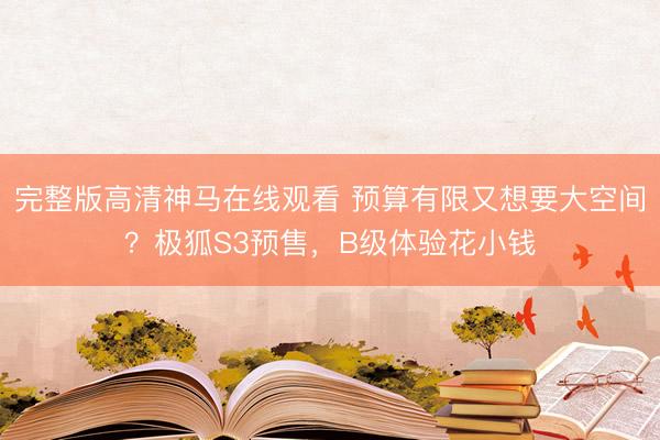 完整版高清神马在线观看 预算有限又想要大空间？极狐S3预售，B级体验花小钱