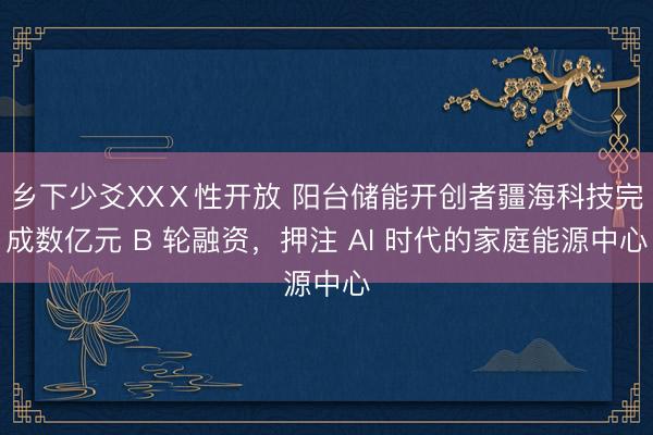 乡下少爻XXⅩ性开放 阳台储能开创者疆海科技完成数亿元 B 轮融资，押注 AI 时代的家庭能源中心