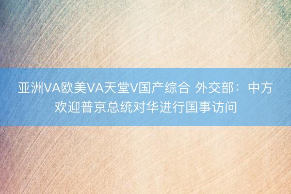 亚洲VA欧美VA天堂V国产综合 外交部:中方欢迎普京总统对华进行国事访问