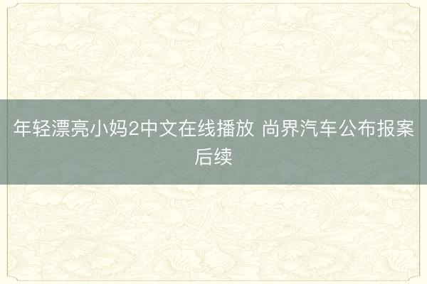年轻漂亮小妈2中文在线播放 尚界汽车公布报案后续