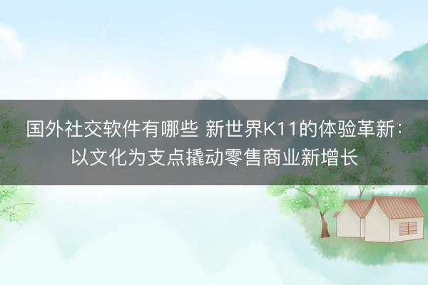 国外社交软件有哪些 新世界K11的体验革新：以文化为支点撬动零售商业新增长