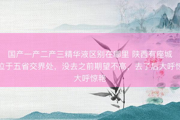 国产一产二产三精华液区别在哪里 陕西有座城，位于五省交界处，没去之前期望不高，去了后大呼惊艳