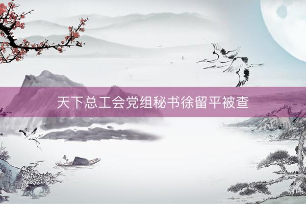天下总工会党组秘书徐留平被查