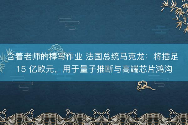 含着老师的棒写作业 法国总统马克龙：将插足 15 亿欧元，用于量子推断与高端芯片鸿沟