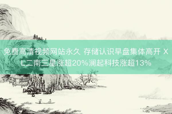 免费高清视频网站永久 存储认识早盘集体高开 XL二南三星涨超20%澜起科技涨超13%