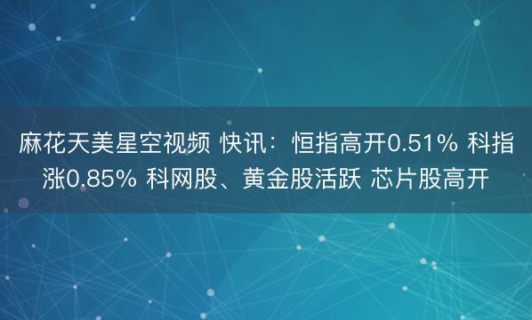 麻花天美星空视频 快讯:恒指高开0.51% 科指涨0.85% 科网股、黄金股活跃 芯片股高开