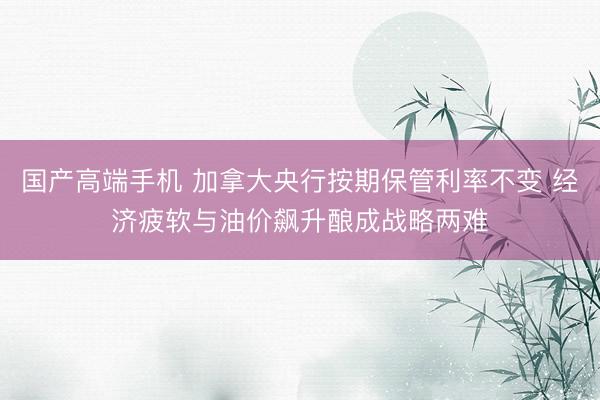 国产高端手机 加拿大央行按期保管利率不变 经济疲软与油价飙升酿成战略两难
