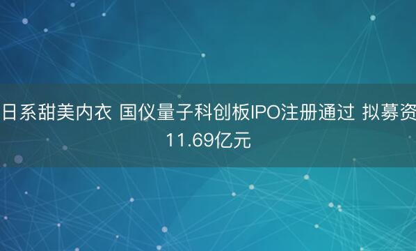 日系甜美内衣 国仪量子科创板IPO注册通过 拟募资11.69亿元